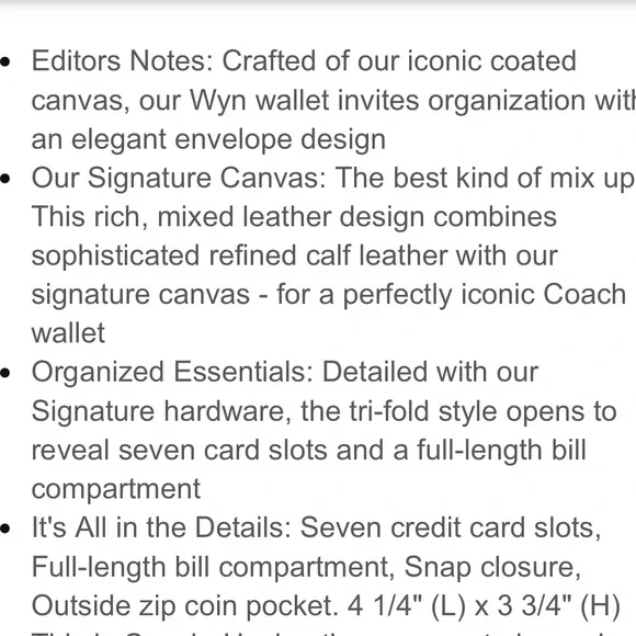 Coach Wyn Small Wallet Aqua Signature Canvas Multi - Picture 13 of 13